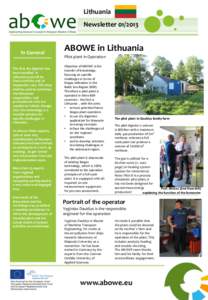 Lithuania  NewsletterIn General The first dry digester has