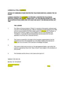 Microsoft Word - Restricted Television Service Licence for an Event _RTSL-E_ Broadcasting Act Licence