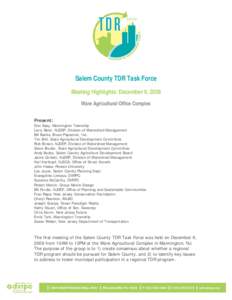 Microsoft Word - Salem TDR 12_09_09 Meeting Highlights.doc