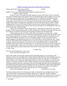 Southern Campaign American Revolution Pension Statements Pension application of James Jones S41701 fn10NC Transcribed by Will Graves Halifax County Court of Pleas and Quarter sessions November Term 1821 District of North