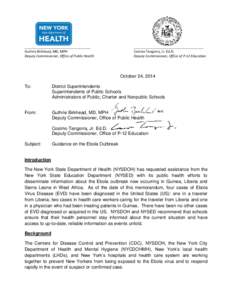 ___________________________________ Guthrie Birkhead, MD, MPH Deputy Commissioner, Office of Public Health _____________________________________ Cosimo Tangorra, Jr. Ed.D.