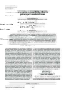 Psychonomic Bulletin & Review 2007, 14 (5), A negative compatibility effect in priming of emotional faces Jennifer D. Bennett