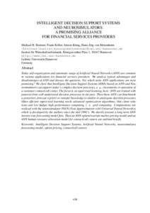 Intelligent Decision Support Systems and Neurosimulators: A Promising Alliance for Financial Services Providers