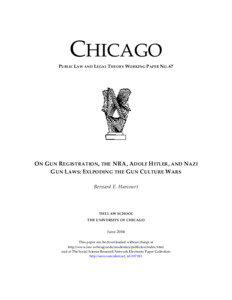 CHICAGO PUBLIC LAW AND LEGAL THEORY WORKING PAPER NO . 67