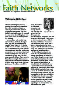 Faith Networks A Newsletter for Cooperation in the Churches of God April/May[removed]Welcoming Little Ones