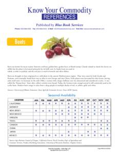 Know Your Commodity REFERENCES Published by Blue Book Services Phone: Fax: E-Mail:  Web Site: www.producebluebook.com