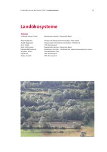 Klimaänderung und die Schweiz 2050 | Landökosysteme  Landökosysteme Autoren Christian Körner, Chair