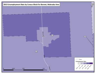 ´  2013 Unemployment Rate by Census Block for Bennet, Nebraska Area 1.6%