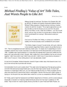 Michael Findlay’s ‘Value of Art’ Tells Tales, Just Wants People to Like Art