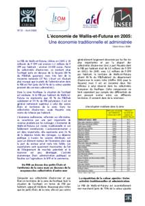 N° 12 – Avril[removed]L’économie de Wallis-et-Futuna en 2005: