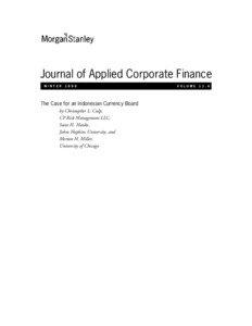 Journal of Applied Corporate Finance W I N T E R