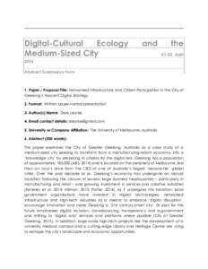 Digital-Cultural Ecology Medium-Sized City and