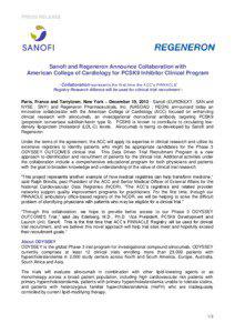 Medicine / Regeneron / Low-density lipoprotein / PCSK9 / Familial hypercholesterolemia / Statin / Hypercholesterolemia / Cholesterol / American College of Cardiology / Health / Pharmaceutical sciences / Pharmacology