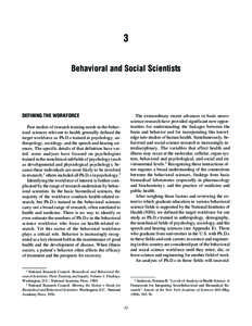 Chapter 3: Behavioral and Social Scientists
