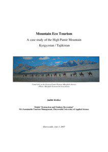 Mountain Eco Tourism A case study of the High Pamir Mountain Kyrgyzstan / Tajikistan
