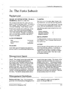 2. Deshka River Management Unit  2e. The Forks Subunit Background MILES OF RIVER/RIVER CHARACTERISTICS, RM 23.3 to RM 29.8