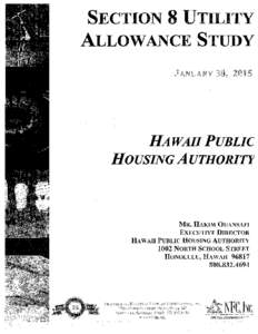 SECTION 8 UTILITY ALLOWANCE STUDY HAWAII PUBLIC HOUSING AUTHORITf