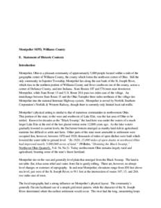 Montpelier MPD, Williams County E. Statement of Historic Contexts Introduction