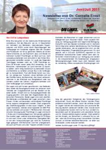 Juni/Juli 2011 Newsletter von Dr. Cornelia Ernst Delegation DIE LINKE. in der Konföderalen Fraktion der Vereinten Europäischen Linken / Nordische Grüne Linke (GUE/NGL)  Vor Ort in Lampedusa