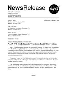 NewsRelease National Aeronautics and Space Administration Langley Research Center Hampton, VA[removed]