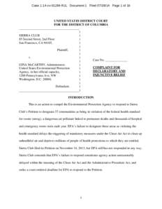 Case 1:14-cv[removed]RJL Document 1 Filed[removed]Page 1 of 16  UNITED STATES DISTRICT COURT FOR THE DISTRICT OF COLUMBIA ______________________________________ )