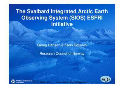 The Svalbard Integrated Arctic Earth Click to edit Master title