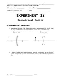 Name___________________________________ Date: ________________ Course number: _________________ MAKE SURE TA & TI STAMPS EVERY PAGE BEFORE YOU START Laboratory Section: ____________  Partners’ Names: __________________