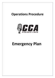 Operations Procedure  Emergency Plan OCCUPATIONAL HEALTH & SAFETY