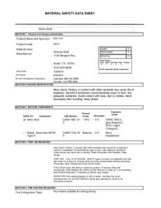 MATERIAL SAFETY DATA SHEET  Nitric Acid SECTION 1 . Product and Company Idenfication  Product Name and Synonym: