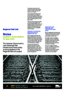 West Footscray /  Victoria / Noise regulation / Victoria / Transport in Australia / Regional Rail Link / Noise pollution / States and territories of Australia