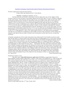 Southern Campaign American Revolution Pension Statements & Rosters Pension Application of David Fulk S39554 Transcribed and annotated by C. Leon Harris VIRGINIA Pendleton COUNTY, To wit: On this sixth day of October 1818