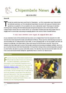 Chipembele Newsletter Jul to Dec