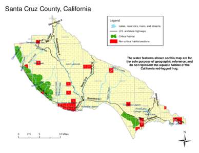 US EPA - Red Legged Frog - Santa Cruz County, California Map