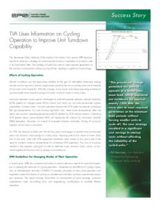 Success Stor y TVA Uses Information on Cycling Operation to Improve Unit Turndown Capability The Tennessee Valley Authority (TVA) applied information from several EPRI technical reports to develop a strategy for improvin