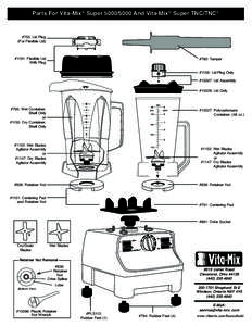 Parts For Vita-Mix® SuperAnd Vita-Mix® Super TNC/TNC®  #755: Lid Plug (For Flexible Lid)  #1191: Flexible Lid