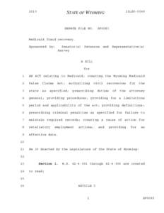 2013 General Session - Introduced Version - SF0083 - Medicaid fraud recovery.