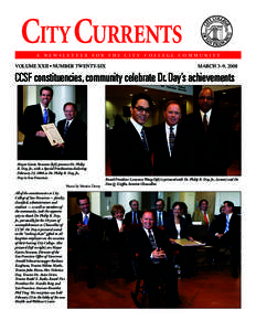 City CURRENTS A Newsletter for the City College community  Volume XXII • number twenty-six