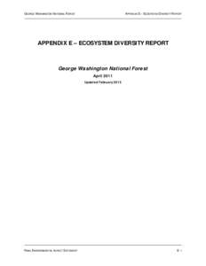 Environmental Impact Statement Appendices for the Revised Land and Resource Management George Washington National Forest 2014