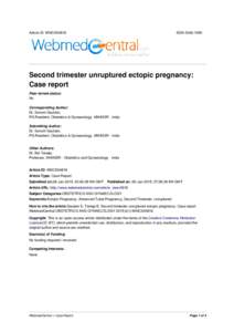 Article ID: WMC004818  ISSN[removed]Second trimester unruptured ectopic pregnancy: Case report
