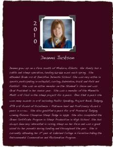 [removed]Deanna Jackson Deanna grew up on a farm south of Minburn, Alberta. Her family has a