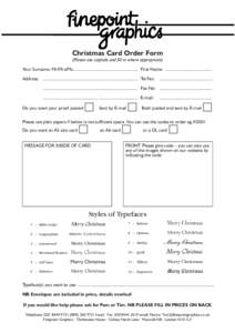 Christmas Card Order Form