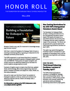 HONOR ROLL THE FOUNDATION FOR DUBUQUE PUBLIC SCHOOLS NEWSLETTER FALL[removed]FDPS ENDOWMENT FUND: