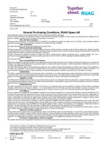 General Purchasing Conditions, RUAG Space AB - Issue 6 - neues Logo[removed]