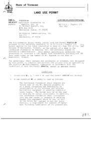 State of Vermont  LAND USE PERMIT CASE No. 8B0324-EB APPIXANT Carthusian Foundation in