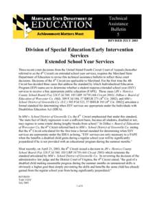 Individualized Education Program / Individuals with Disabilities Education Act / Free Appropriate Public Education / No Child Left Behind Act / Individual Family Service Plan / Inclusion / Education / Special education / Extended School Year