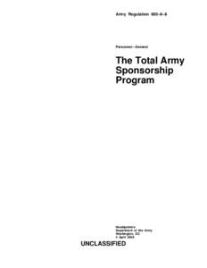Army Regulation 600–8–8  Personnel—General The Total Army Sponsorship