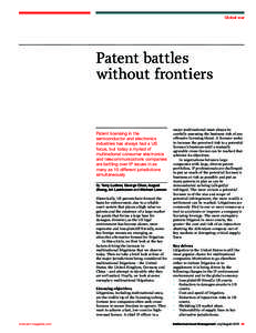 Global war  Patent battles without frontiers  Patent licensing in the