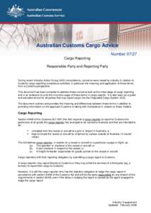 Australian Customs Cargo Advice 0727