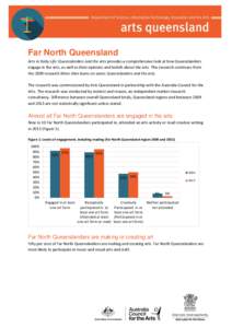 Far North Queensland Arts in Daily Life: Queenslanders and the arts provides a comprehensive look at how Queenslanders engage in the arts, as well as their opinions and beliefs about the arts. This research continues fro