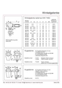 Winkelgelenke Winkelgelenke radial laut DINBestellnummer D